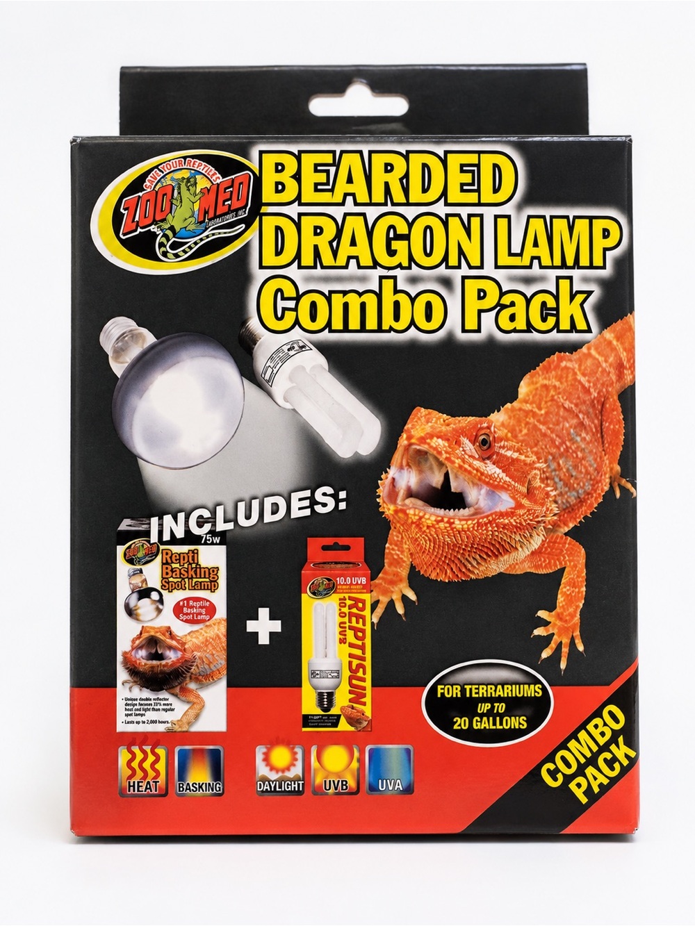Zoo Med Bearded Dragon Lamp Combo Pack - Black & Red Packaging